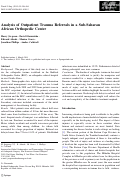 Cover page: Analysis of Outpatient Trauma Referrals in a Sub-Saharan African Orthopedic Center