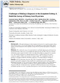 Cover page: Challenges of making a diagnosis in the outpatient setting: a multi-site survey of primary care physicians