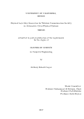 Cover page: Physical Layer Key Generation for Wireless Communication Security in Automotive Cyber-Physical Systems