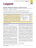 Cover page: Influence of Molecular Coherence on Surface Viscosity