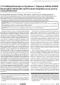 Cover page: 2-O-Sulfated Domains in Syndecan-1 Heparan Sulfate Inhibit Neutrophil Cathelicidin and Promote Staphylococcus aureus Corneal Infection*
