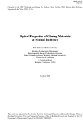 Cover page: Optical properties of glazing materials at normal incidence