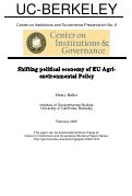 Cover page: Shifting of Political Economy of EU Agrienvironmental Policy