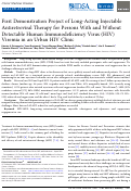 Cover page: First Demonstration Project of Long-Acting Injectable Antiretroviral Therapy for Persons With and Without Detectable Human Immunodeficiency Virus (HIV) Viremia in an Urban HIV Clinic