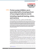 Cover page: Proton-pump inhibitor use is associated with a broad spectrum of neurological adverse events including impaired hearing, vision, and memory