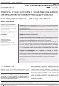 Cover page: Intracranial pressure monitoring in normal dogs using subdural and intraparenchymal miniature strain‐gauge transducers