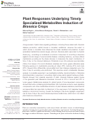 Cover page: Plant Responses Underlying Timely Specialized Metabolites Induction of Brassica Crops.