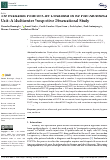 Cover page: The Evaluation Point-of-Care Ultrasound in the Post-Anesthesia Unit-A Multicenter Prospective Observational Study.