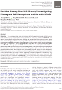 Cover page: Positive Illusory Bias Still Illusory? Investigating Discrepant Self-Perceptions in Girls with ADHD.