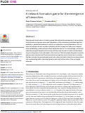 Cover page: A network formation game for the emergence of hierarchies