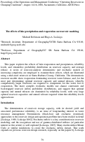 Cover page: The Effects of Lake Precipitation and Evaporation on Reservoir Modeling