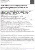 Cover page: The Back Pain Consortium (BACPAC) Research Program Data Harmonization: Rationale for Data Elements and Standards