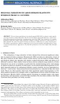 Cover page: REGIONAL VARIATIONS IN LABOR DEMAND ELASTICITY: EVIDENCE FROM U.S. COUNTIES