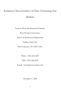 Cover page: Radiation Characteristics of Glass Containing Gas Bubbles