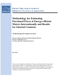 Cover page: Methodology for Estimating Purchased Prices of Energy-efficient Motors Internationally and Results for Selected Countries: