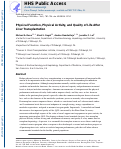 Cover page: Physical Function, Physical Activity, and Quality of Life After Liver Transplantation