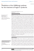 Cover page: Modulation of the GABAergic pathway for the treatment of fragile X syndrome