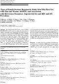 Cover page: Types of Female Partners Reported by Black Men Who Have Sex with Men and Women (MSMW) and Associations with Intercourse Frequency, Unprotected Sex and HIV and STI Prevalence