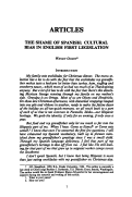 Cover page: The Shame of Spanish: Cultural Bias in English First Legislation