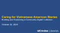 Cover page of Caring for Vietnamese American Stories: Building and Sustaining a Community Digital Collection