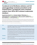 Cover page: Combined atrial fibrillation ablation and left atrial appendage occlusion procedure in the United States: a propensity score matched analysis from 2016–2019 national readmission database