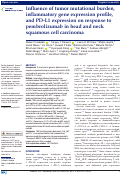 Cover page: Influence of tumor mutational burden, inflammatory gene expression profile, and PD-L1 expression on response to pembrolizumab in head and neck squamous cell carcinoma