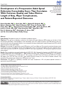 Cover page: Development of a Preoperative Adult Spinal Deformity Comorbidity Score That Correlates With Common Quality and Value Metrics: Length of Stay, Major Complications, and Patient-Reported Outcomes.