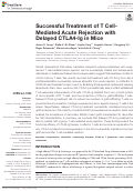 Cover page: Successful Treatment of T Cell-Mediated Acute Rejection with Delayed CTLA4-Ig in Mice