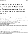 Cover page: Cognitive Effects of the BET Protein Inhibitor Apabetalone: A Prespecified Montreal Cognitive Assessment Analysis Nested in the BETonMACE Randomized Controlled Trial