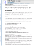 Cover page: Brain gray matter reduction and premature brain aging after breast cancer chemotherapy: a longitudinal multicenter data pooling analysis.