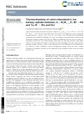 Cover page: Thermochemistry of cation disordered Li ion battery cathode materials, (M′ = Nb and Ta, M′′ = Mn and Fe)