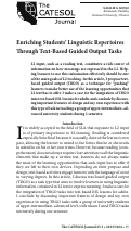 Cover page: Enriching Students’ Linguistic Repertoires Through Text-Based Guided Output Tasks