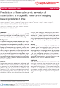 Cover page: Prediction of hemodynamic severity of coarctation: a magnetic resonance imaging based prediction tree