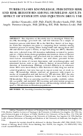 Cover page: Tuberculosis Knowledge, Perceived Risk and Risk Behaviors Among Homeless Adults: Effect of Ethnicity and Injection Drug Use