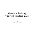 Cover page: Women at Berkeley, The First Hundred Years