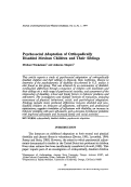 Cover page: Psychosocial adaptation of orthopedically disabled Mexican children and their siblings