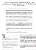 Cover page: Community-engaged interventions on diet, activity, and weight outcomes in U.S. schools: a systematic review.