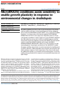 Cover page: MicroRNA156 conditions auxin sensitivity to enable growth plasticity in response to environmental changes in Arabidopsis.