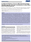 Cover page: Conditional Deletion of Sost in MSC‐Derived Lineages Identifies Specific Cell‐Type Contributions to Bone Mass and B‐Cell Development