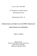 Cover page: International Antitrust and the WTO: The Lesson from Intellectual Property