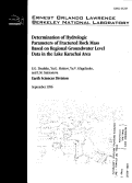 Cover page: Determination of Hydrologic Parameters of Fractured Rock Mass Based on Regional Groundwater Level Data in the Lake Karachai Area