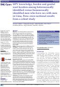 Cover page: HPV knowledge, burden and genital wart location among heterosexually identified versus homosexually identified men who have sex with men in Lima, Peru: cross-sectional results from a cohort study