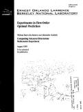 Cover page: Experiments in first-order optimal prediction