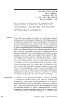 Cover page: Correlates of domain-general and domain-specific components of creativity
