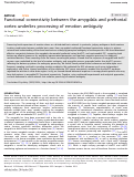 Cover page: Functional connectivity between the amygdala and prefrontal cortex underlies processing of emotion ambiguity.