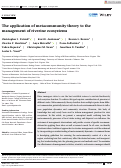 Cover page: The application of metacommunity theory to the management of riverine ecosystems