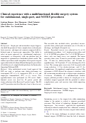 Cover page: Clinical experience with a multifunctional, flexible surgery system for endolumenal, single-port, and NOTES procedures