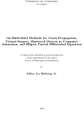 Cover page: On Embedded Methods for Crack Propagation, Virtual Surgery, Shattered Objects in Computer Animation, and Elliptic Partial Differential Equations