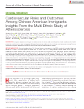 Cover page: Cardiovascular Risks and Outcomes Among Chinese American Immigrants: Insights From the Multi-Ethnic Study of Atherosclerosis.