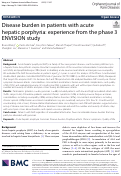 Cover page: Disease burden in patients with acute hepatic porphyria: experience from the phase 3 ENVISION study